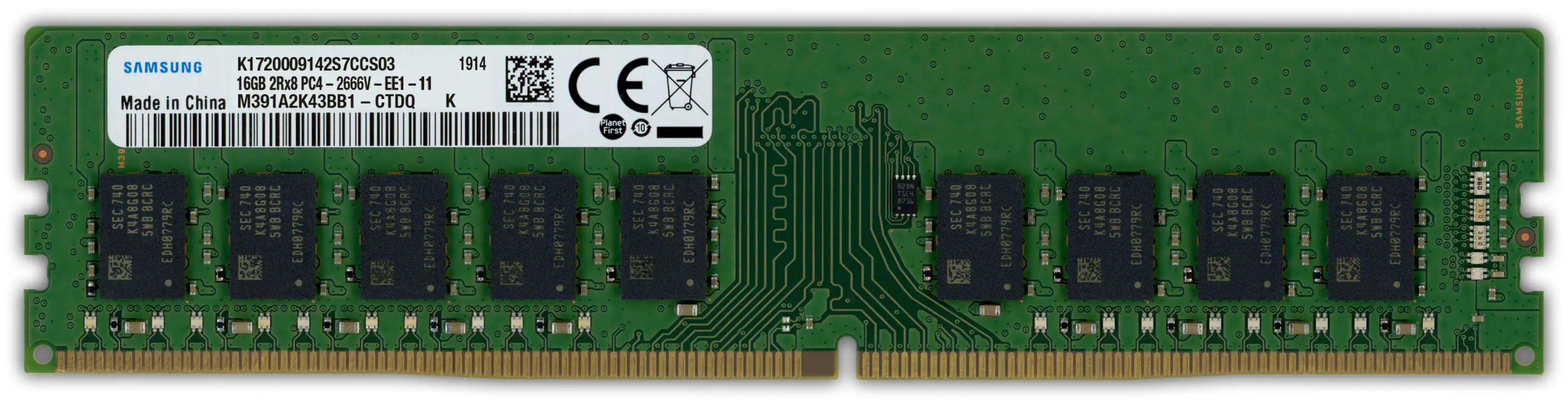 Samsung 16GB RAM-Modul DDR4 2666 MT/s PC4-2666V-E UDIMM ECC